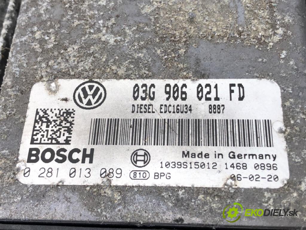 VW GOLF V (1K1) 2003 - 2010    1.9 TDI 77 kW [105 KM] olej napędowy 2003 - 2008  riadiaca jednotka Motor 03G906021FD (Riadiace jednotky)