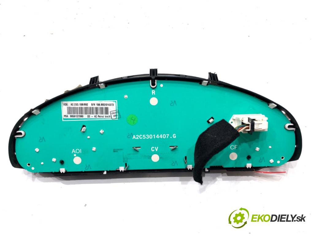PEUGEOT 407 SW (6E_) 2004 - 2011    2.0 16V 103 kW [140 KM] benzyna 2005 - 2010  Prístrojovka 9658137080 (Prístrojové dosky, displeje)
