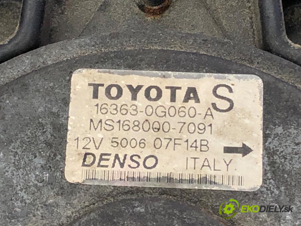 TOYOTA AVENSIS (_T25_) 2003 - 2008    2.0 D-4D (CDT250_) 85 kW [116 KM] olej napędowy 2003 - 2008  Ventilátor klimatizácie 16363-0G060 (Ventilátory chladičov klimatizácie)