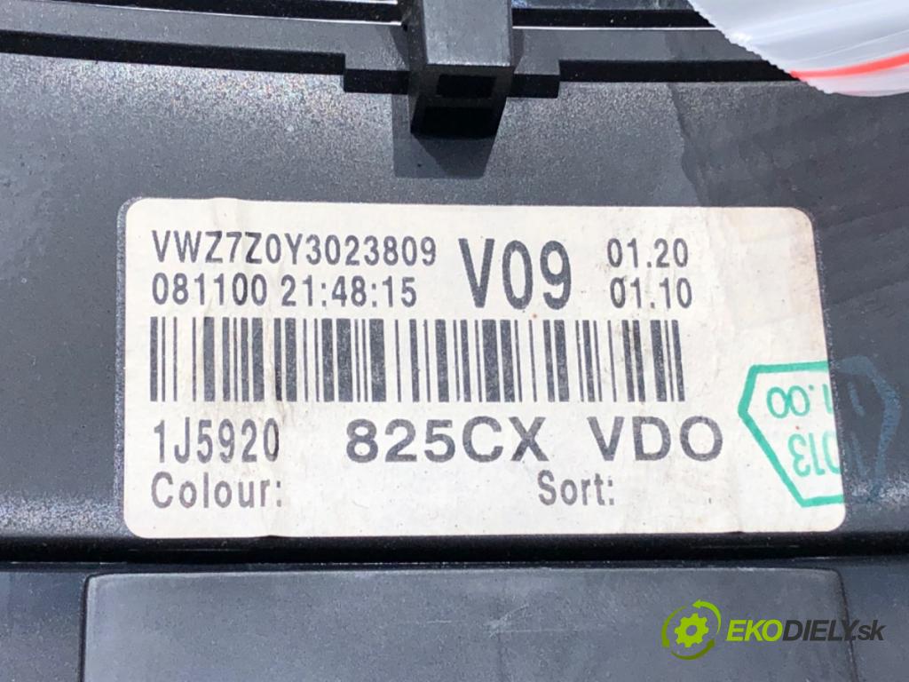 VW BORA Variant (1J6) 1999 - 2005    1.9 TDI 85 kW [115 KM] olej napędowy 1999 - 2001  Prístrojovka 1J5920825CX (Prístrojové dosky, displeje)