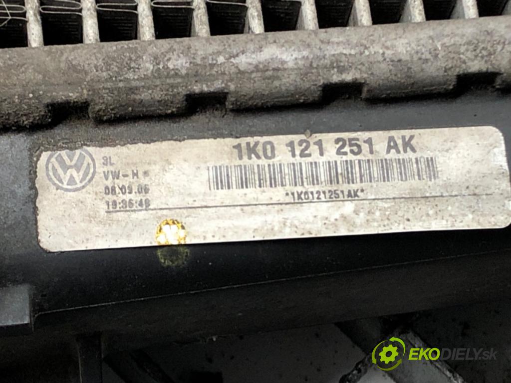 VW GOLF V (1K1) 2003 - 2010    1.9 TDI 77 kW [105 KM] olej napędowy 2003 - 2008  chladič vody 1K0121251AK (Chladiče vody)