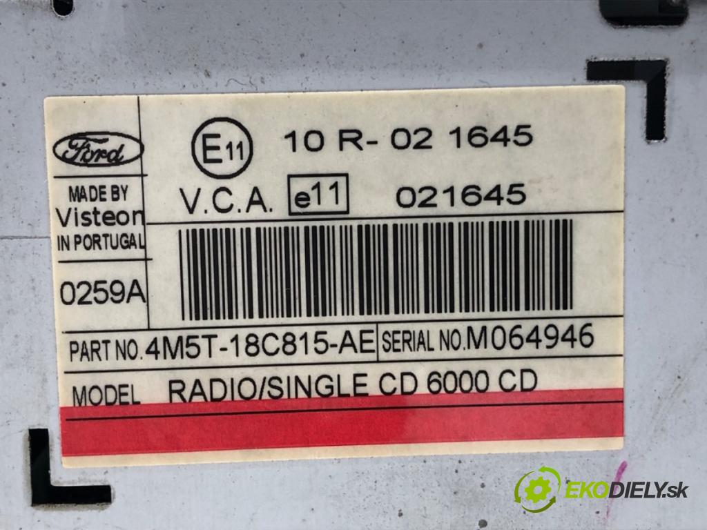FORD FOCUS II Turnier (DA_, FFS, DS) 2004 - 2012    1.6 Ti 85 kW [115 KM] benzyna 2004 - 2012  RADIO 4M5T-18C815-AE (Audio zařízení)