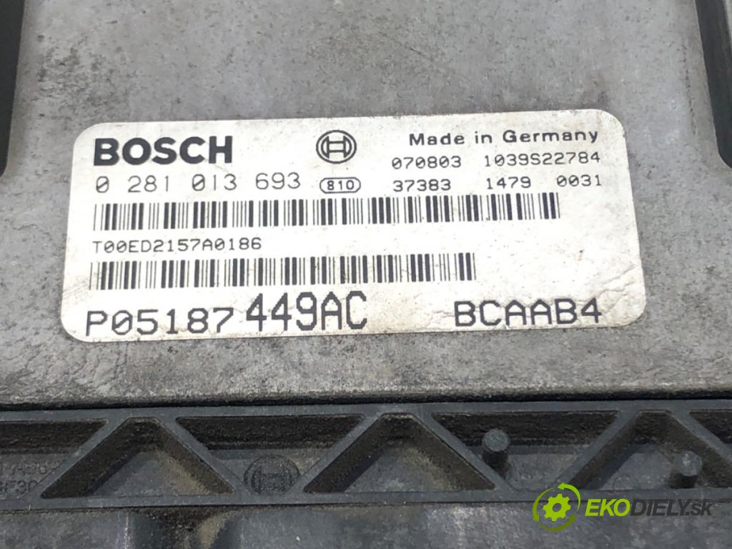 DODGE CALIBER 2006 - 2022    2.0 CRD 103 kW [140 KM] olej napędowy 2006 - 2022  riadiaca jednotka Motor P05187449AC 0281013693 (Riadiace jednotky)
