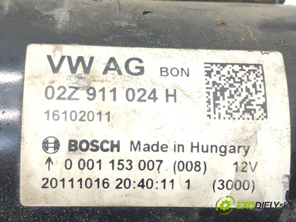 VW GOLF VI Variant (AJ5) 2009 - 2014    1.6 TDI 77 kW [105 KM] olej napędowy 2009 - 2013  Štartér 02Z911024H (Štartéry)