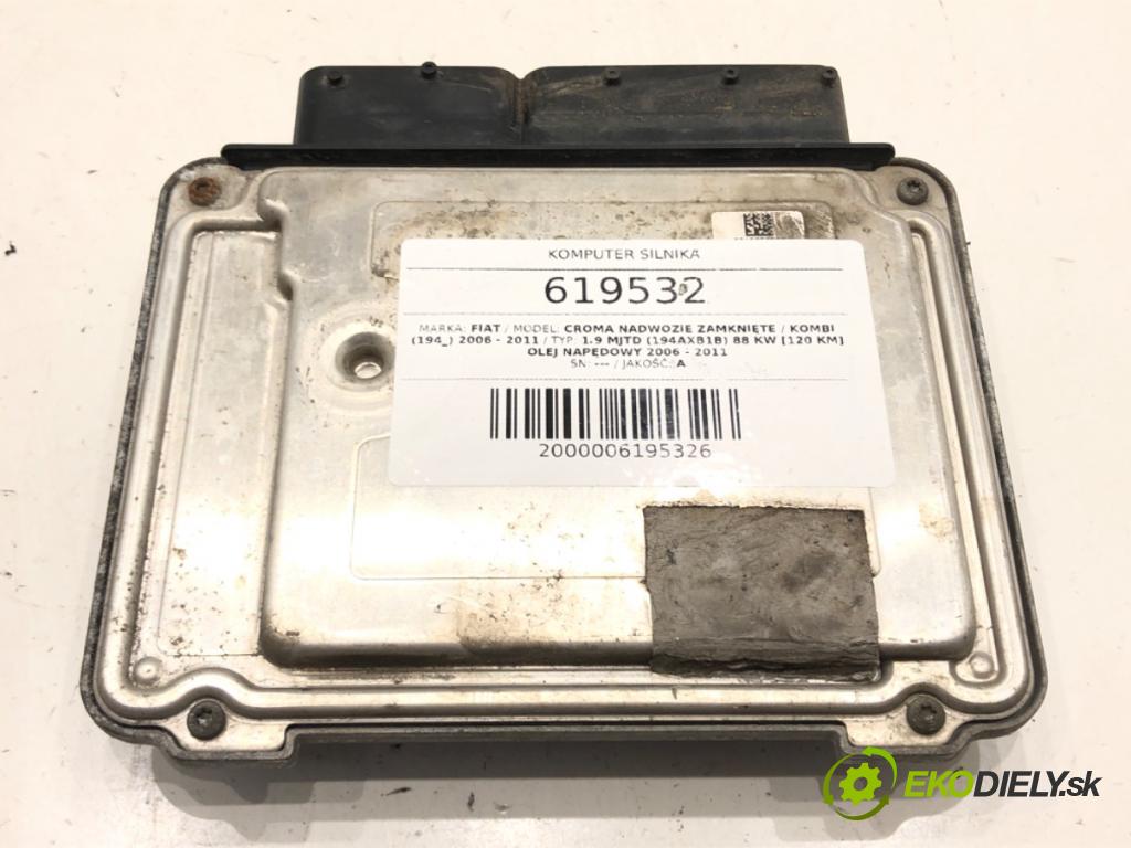 FIAT CROMA nadwozie zamknięte / kombi (194_) 2006 - 2011    1.9 MJTD (194AXB1B) 88 kW [120 KM] olej napędowy 2006 - 2011  riadiaca jednotka Motor 55205064 (Riadiace jednotky)