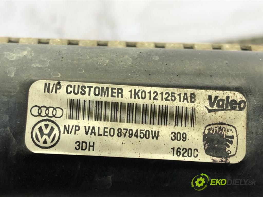 VW GOLF VI Variant (AJ5) 2009 - 2014    1.6 TDI 77 kW [105 KM] olej napędowy 2009 - 2013  Chladič vody 1K0121251AB (Chladiče vody)