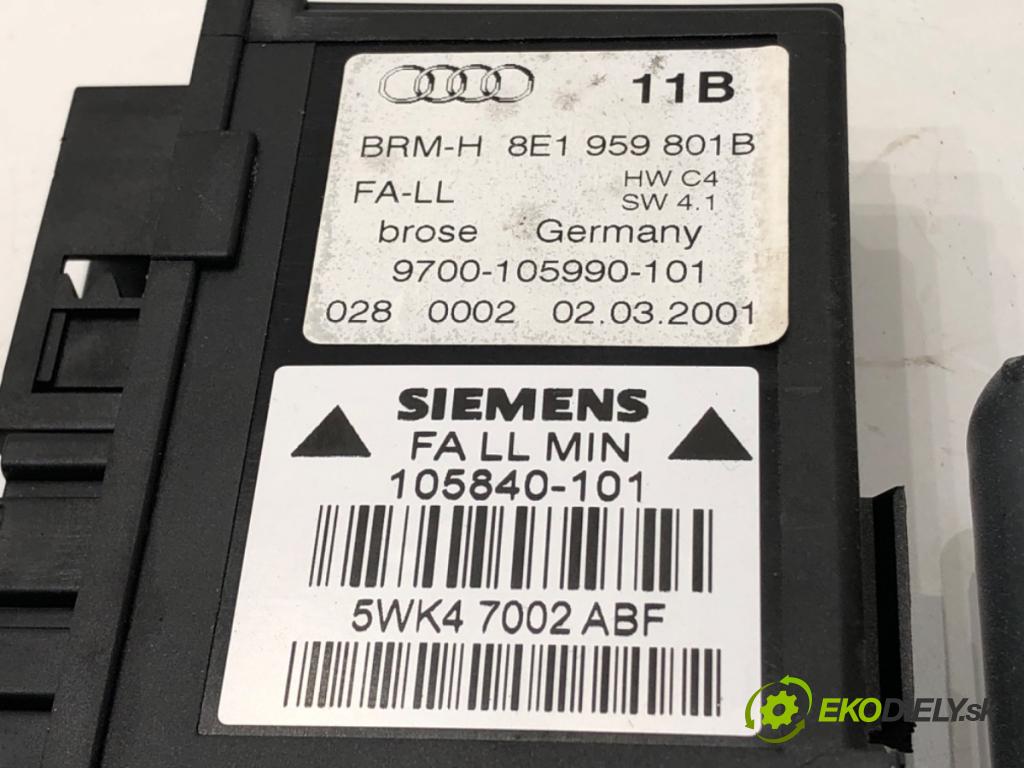 AUDI A4 B6 (8E2) 2000 - 2005    2.0 96 kW [130 KM] benzyna 2000 - 2004  Motorček sťahovania okna predný ľavy 8E1959801B (Ostatné)