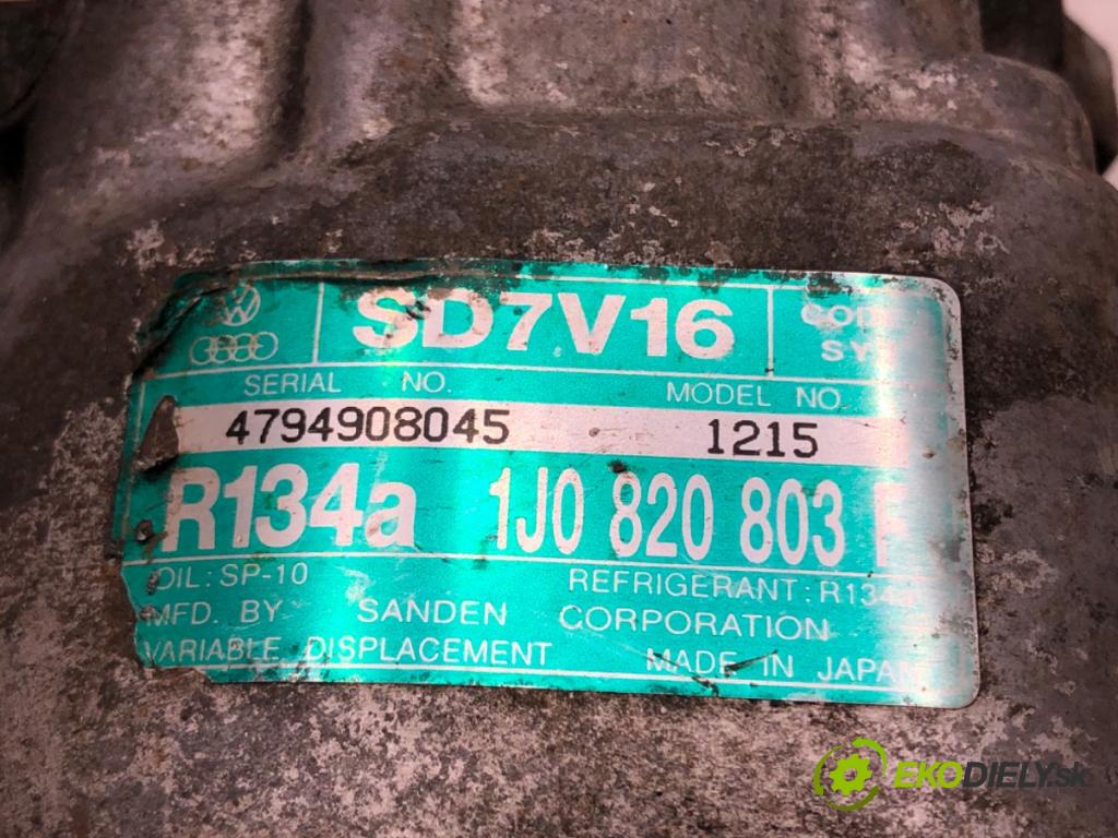 SEAT LEON (1M1) 1999 - 2006    1.6 16 V 77 kW [105 KM] benzyna 2000 - 2006  kompresor klimatizace 1J0820803F (Kompresory)