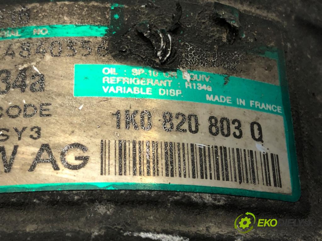 VW TOURAN (1T1, 1T2) 2003 - 2010    1.9 TDI 77 kW [105 KM] olej napędowy 2003 - 2010  kompresor klimatizace 1K0820803Q (Kompresory)