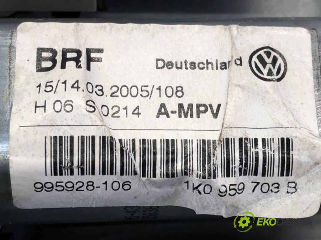 VW TOURAN (1T1, 1T2) 2003 - 2010    1.9 TDI 77 kW [105 KM] olej napędowy 2003 - 2010  mechanismus okna levý zadní část 1T0839729H