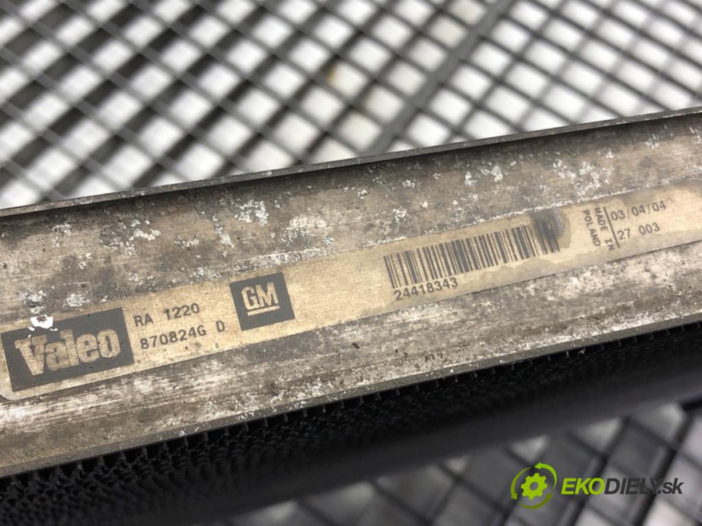 OPEL VECTRA C Kombi (Z02) 2003 - 2009    2.2 direct (F35) 114 kW [155 KM] benzyna 2003 - 2008  Chladič vody 24418343 (Chladiče vody)