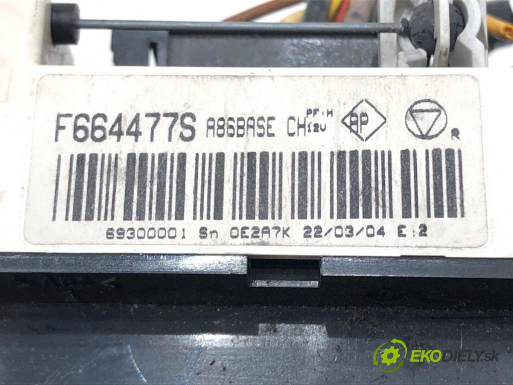 CITROEN C2 (JM_) 2003 - 2017    1.6 80 kW [109 KM] benzyna 2003 - 2010  Panel ovládania kúrenia F664477S (Prepínače, spínače, tlačidlá a ovládače kúrenia)