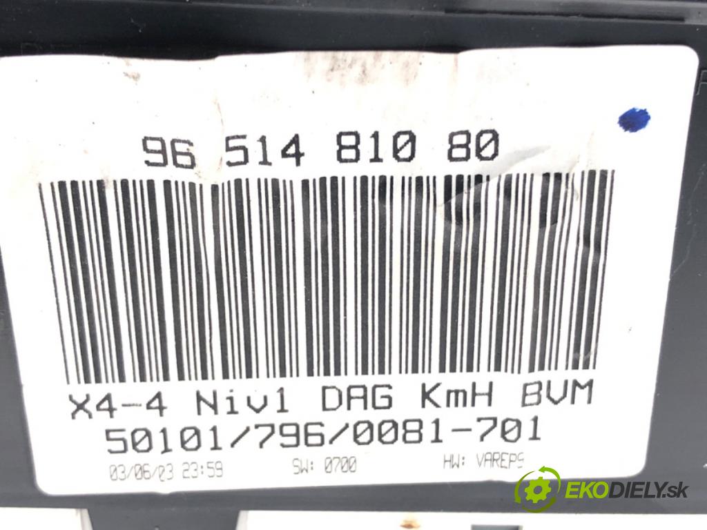CITROEN C5 I (DC_) 2001 - 2005    1.8 16V (DC6FZB, DC6FZE) 85 kW [115 KM] benzyna 2001 - 2004  Prístrojovka 9651481080 (Prístrojové dosky, displeje)