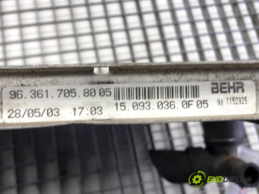 CITROEN C5 I (DC_) 2001 - 2005    1.8 16V (DC6FZB, DC6FZE) 85 kW [115 KM] benzyna 2001 - 2004  chladič vody 9636170580 (Chladiče vody)