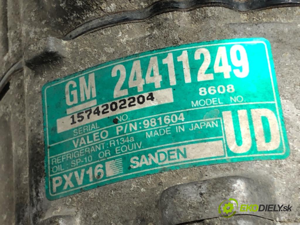 OPEL VECTRA C (Z02) 2002 - 2009    2.0 DTI 16V (F69) 74 kW [101 KM] olej napędowy 2002 - 2006  kompresor klimatizace 24411249 (Kompresory)