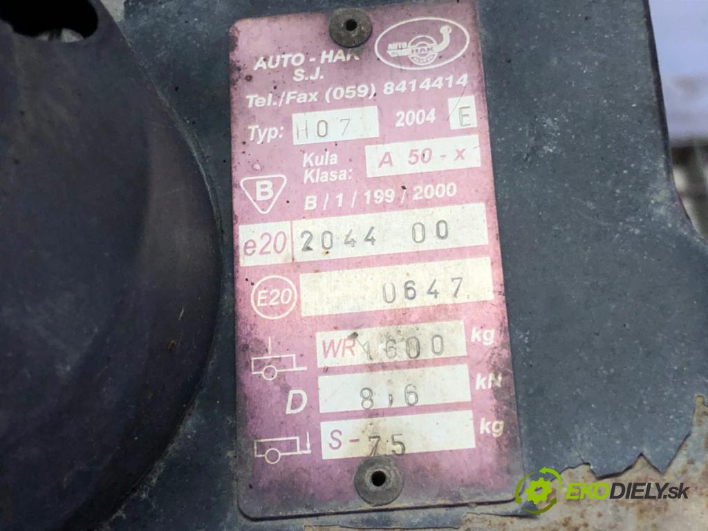 VW GOLF IV (1J1) 1997 - 2008    1.9 TDI 74 kW [101 KM] olej napędowy 2000 - 2005  Hák tažné zařízení  (Tažná zařízení)