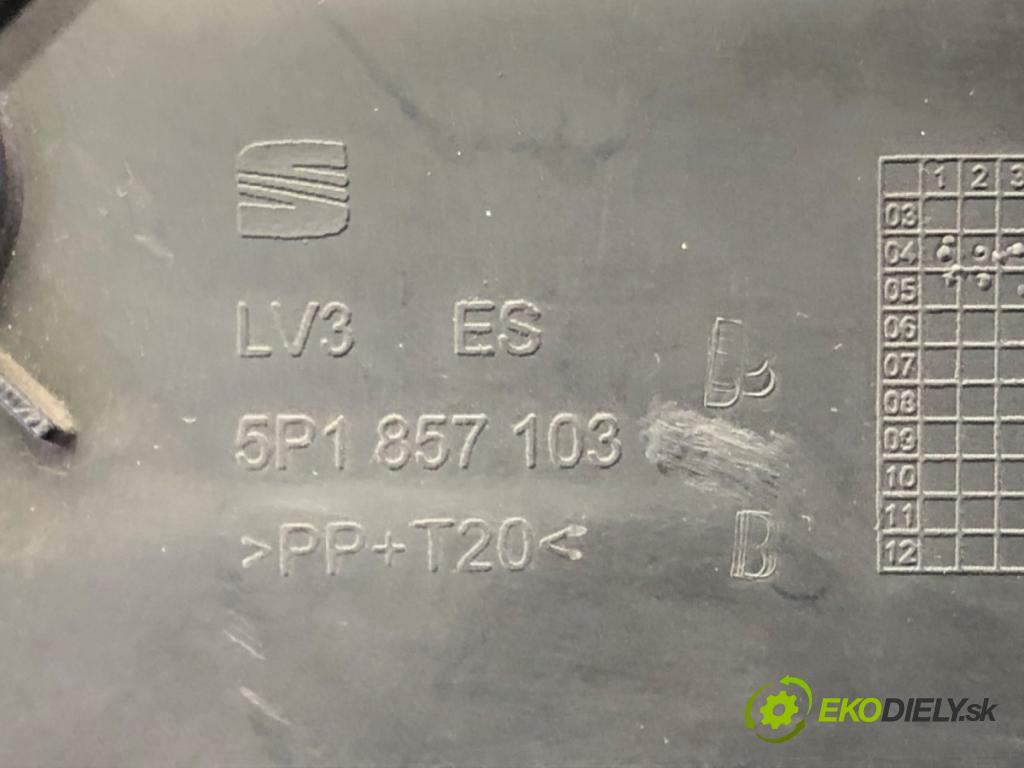 SEAT TOLEDO III (5P2) 2004 - 2009    1.9 TDI 77 kW [105 KM] olej napędowy 2004 - 2009  Priehradka, kastlík spolujazdca  (Priehradky, kastlíky)