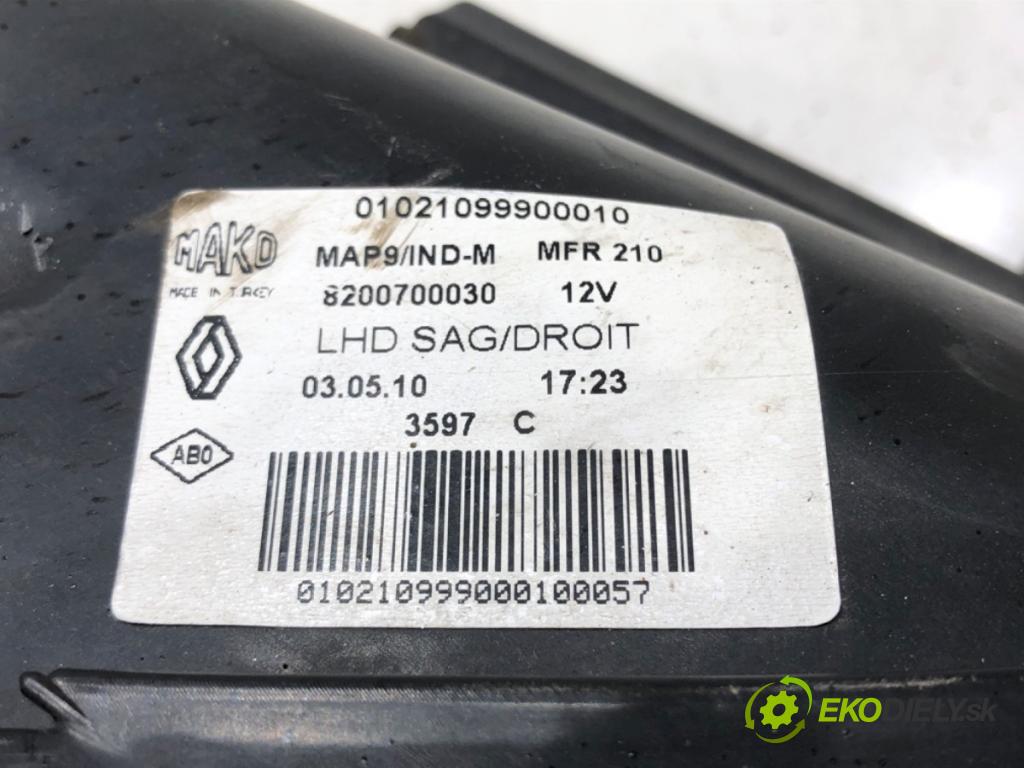 RENAULT THALIA II (LU_) 2008 - 2022    1.2 16V (LU2V) 55 kW [75 KM] benzyna 2008 - 2014  Svetlomet pravy predný 8200700030