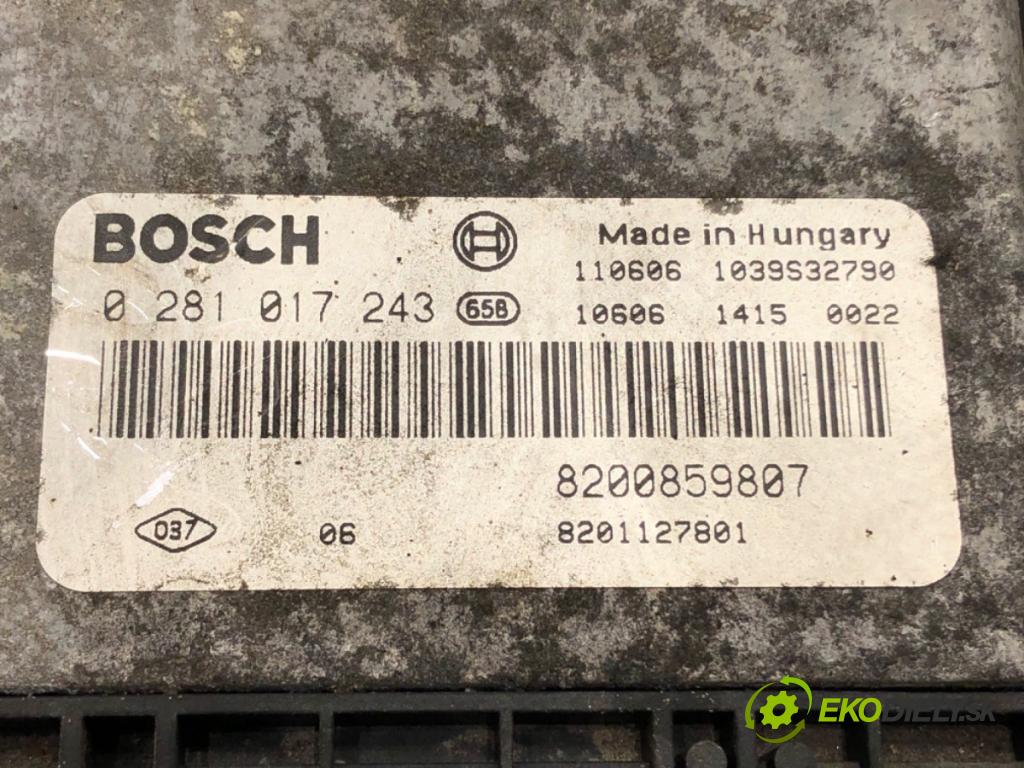 RENAULT ESPACE IV (JK0/1_) 2002 - 2022    2.0 dCi (JK03, JK04, JK1C, JK1G, JK1J, JK1K) 127 kW [173 KM] olej napędowy 2006 - 2022  riadiaca jednotka Motor 0281017243 8200859807 (Riadiace jednotky)
