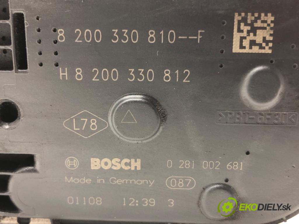 RENAULT ESPACE IV (JK0/1_) 2002 - 2022    2.0 dCi (JK03, JK04, JK1C, JK1G, JK1J, JK1K) 127 kW [173 KM] olej napędowy 2006 - 2022  Škrtiaca klapka 8200330810F (Škrtiace klapky)