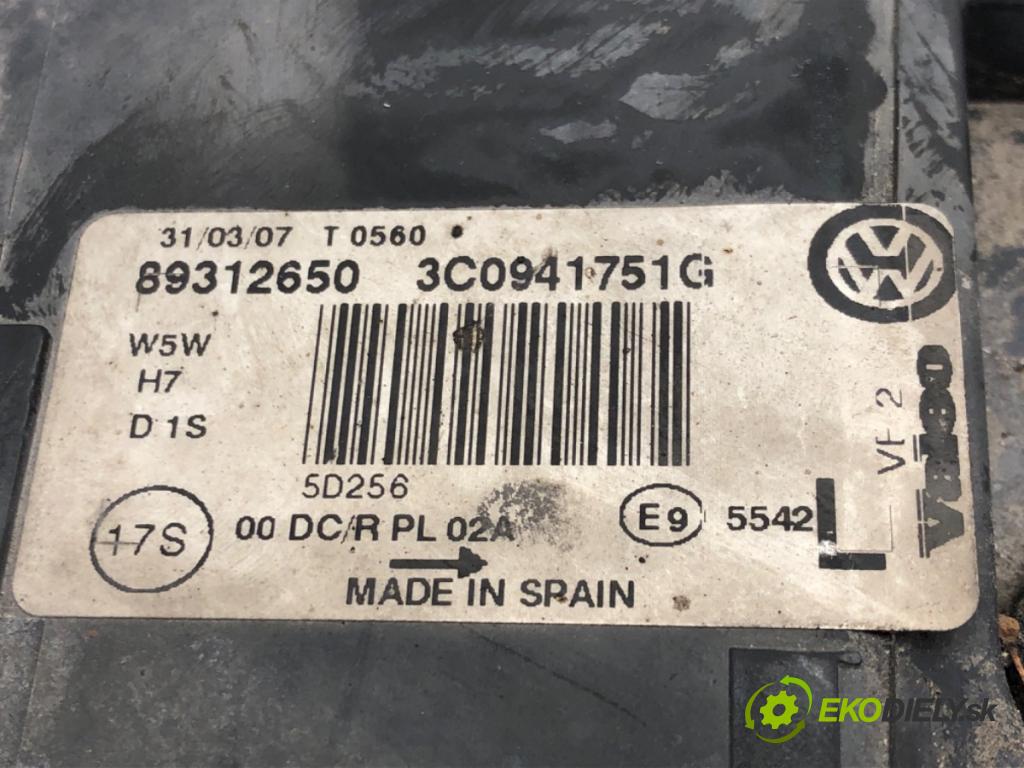 VW PASSAT B6 Variant (3C5) 2005 - 2011    2.0 TDI 103 kW [140 KM] olej napędowy 2005 - 2009  Svetlomet ľavy predný XENON 3C0941751G