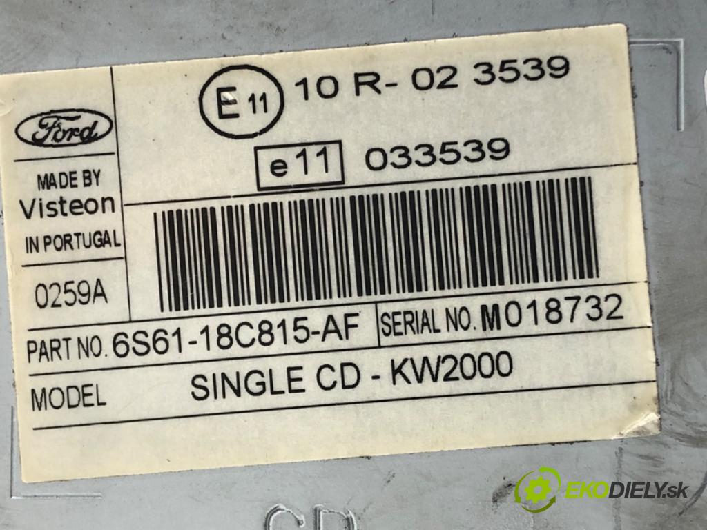 FORD FIESTA V (JH_, JD_) 2001 - 2014    1.6 TDCi 66 kW [90 KM] olej napędowy 2004 - 2008  RADIO 6S61-18C815-AF (Audio zariadenia)