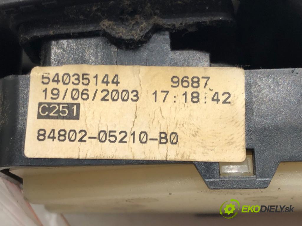 TOYOTA AVENSIS Kombi (_T25_) 2003 - 2008    2.0 D-4D (CDT250_) 85 kW [116 KM] olej napędowy 2003 - 2008  Prepínač okien 84802-05210-B0 (Prepínače, spínače, tlačidlá a ovládače kúrenia)