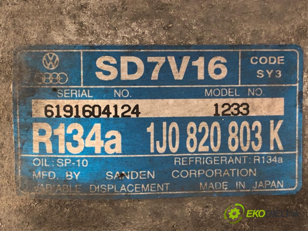 VW BORA Variant (1J6) 1999 - 2005    1.9 TDI 85 kW [115 KM] olej napędowy 1999 - 2001  kompresor klimatizace 1J0820803K (Kompresory)