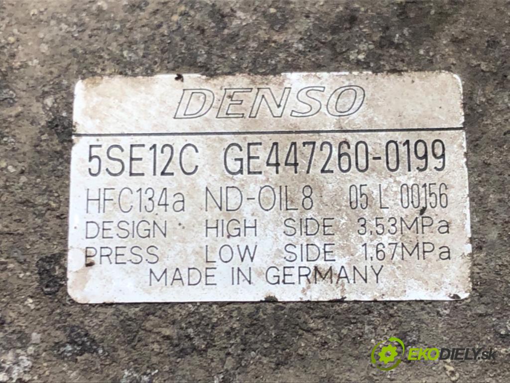 TOYOTA COROLLA Verso (ZER_, ZZE12_, R1_) 2004 - 2009    1.8 (ZNR11_) 95 kW [129 KM] benzyna 2004 - 2009  kompresor klimatizace GE447260-0199 (Kompresory)