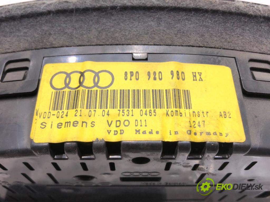AUDI A3 (8P1) 2003 - 2013    2.0 TDI 103 kW [140 KM] olej napędowy 2005 - 2008  Prístrojovka  (Prístrojové dosky, displeje)