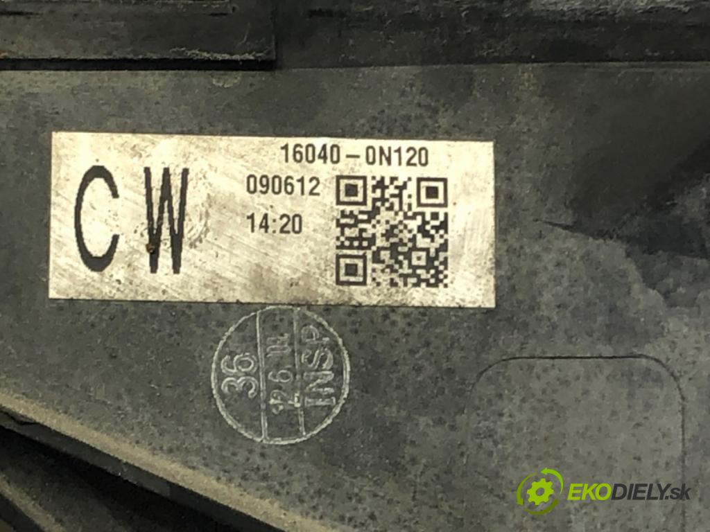 TOYOTA AURIS (_E15_) 2006 - 2012    1.4 D-4D (NDE150_) 66 kW [90 KM] olej napędowy 2007 - 2012  Ventilátor chladiča 16040-0N120 (Ventilátory)