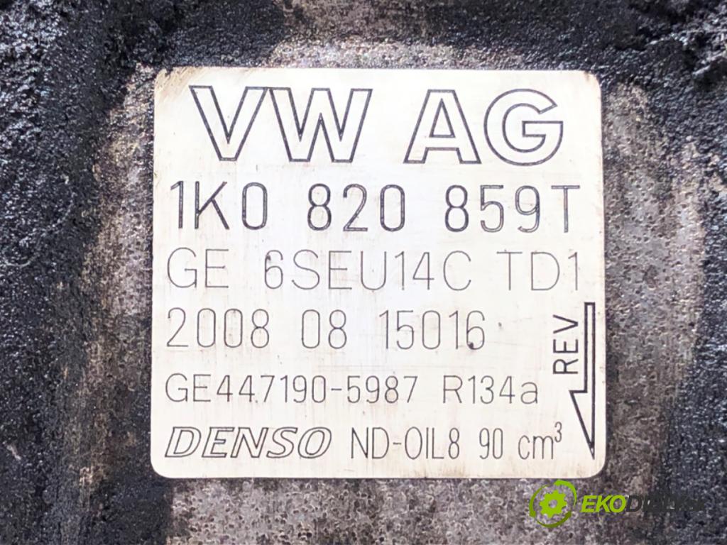 VW PASSAT B6 (3C2) 2005 - 2010    1.4 TSI 90 kW [122 KM] benzyna 2007 - 2010  kompresor klimatizace 1K0820859T (Kompresory)