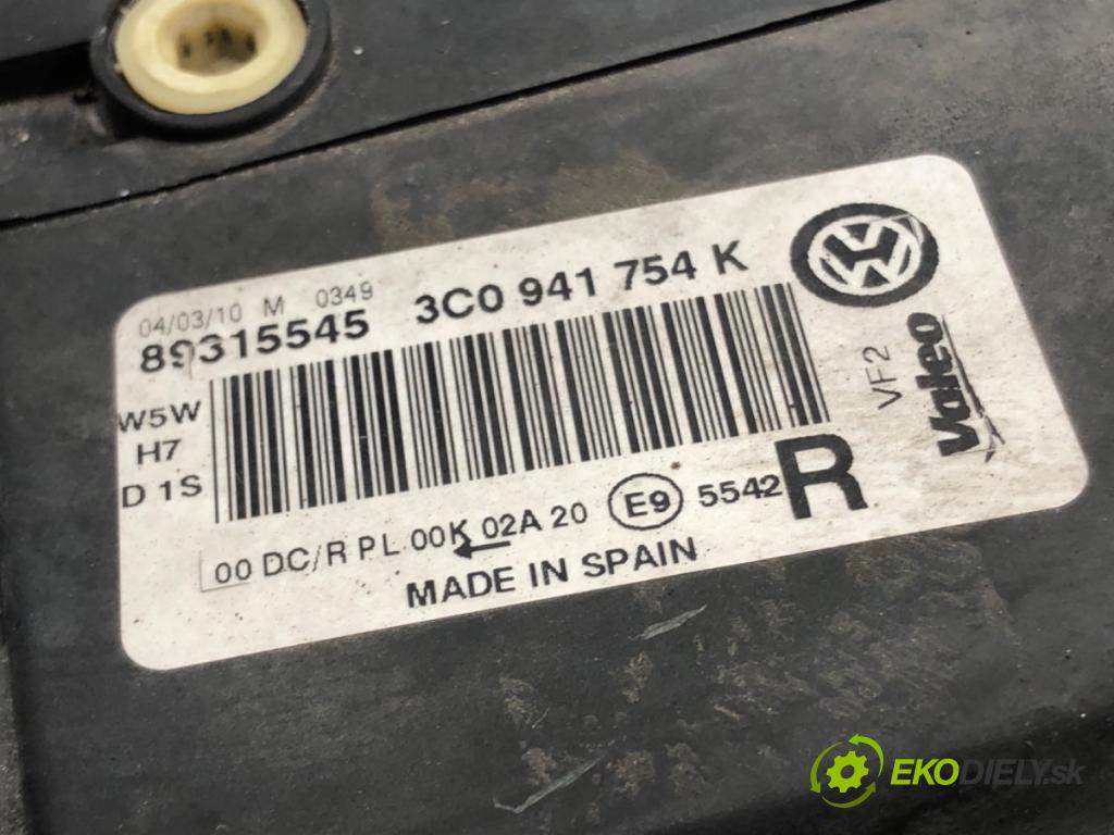 VW PASSAT B6 (3C2) 2005 - 2010    1.4 TSI 90 kW [122 KM] benzyna 2007 - 2010  světlomet pravý přední část BI-XENON 3C0941754K