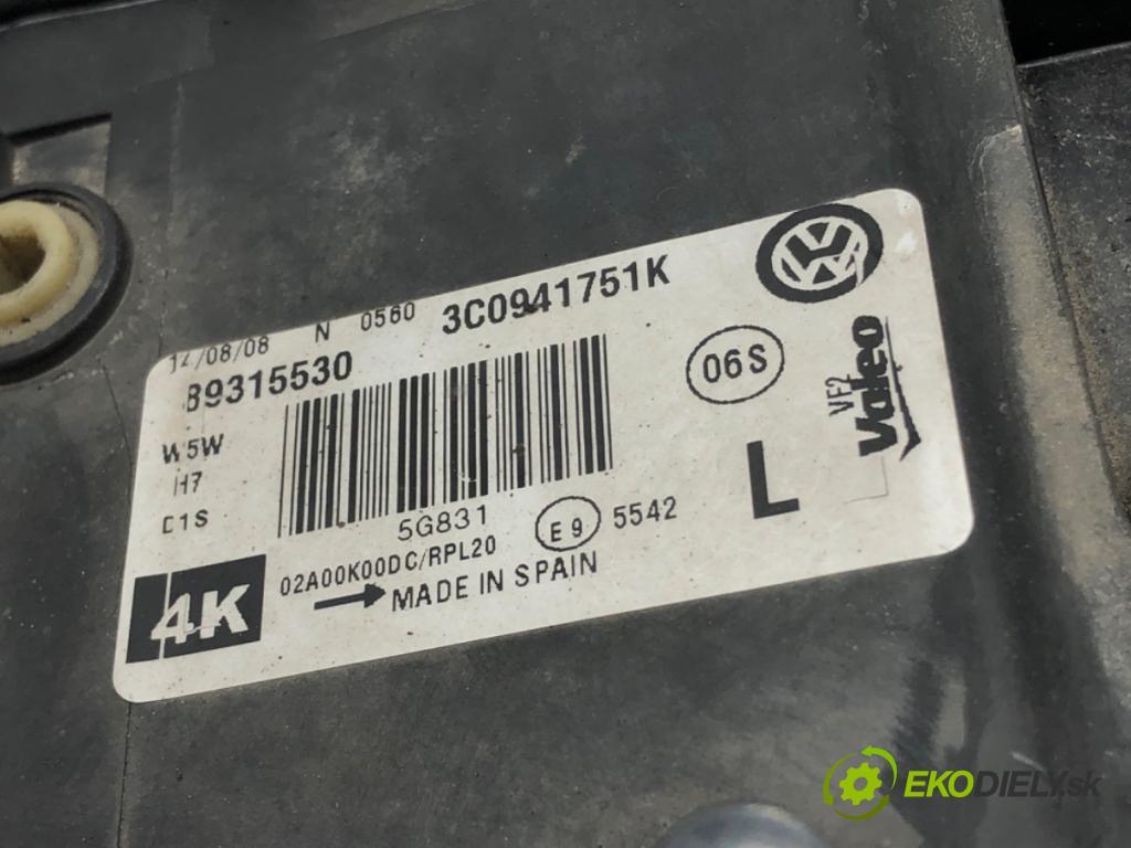 VW PASSAT B6 (3C2) 2005 - 2010    1.4 TSI 90 kW [122 KM] benzyna 2007 - 2010  Svetlomet ľavy predný BI-XENON 3C0941751K
