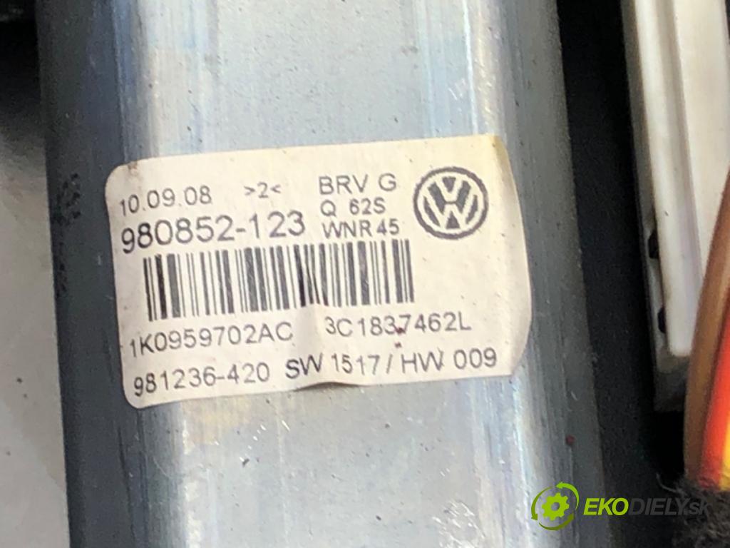 VW PASSAT B6 (3C2) 2005 - 2010    1.4 TSI 90 kW [122 KM] benzyna 2007 - 2010  mechanismus okna pravý přední část 1K0959702AC