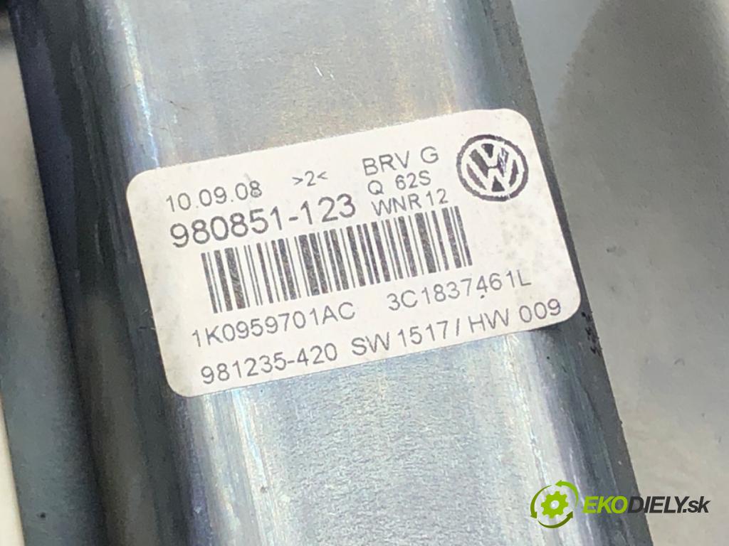 VW PASSAT B6 (3C2) 2005 - 2010    1.4 TSI 90 kW [122 KM] benzyna 2007 - 2010  mechanismus okna přední část levý 980851-123 1K0959701AC (Přední levé)