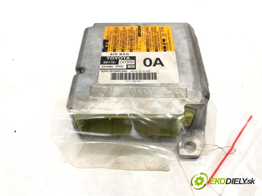 TOYOTA YARIS (_P13_) 2010 - 2022    1.4 D (NLP130_) 66 kW [90 KM] olej napędowy 2011 - 2022  senzor airbag 89170-0D300 (Snímače)