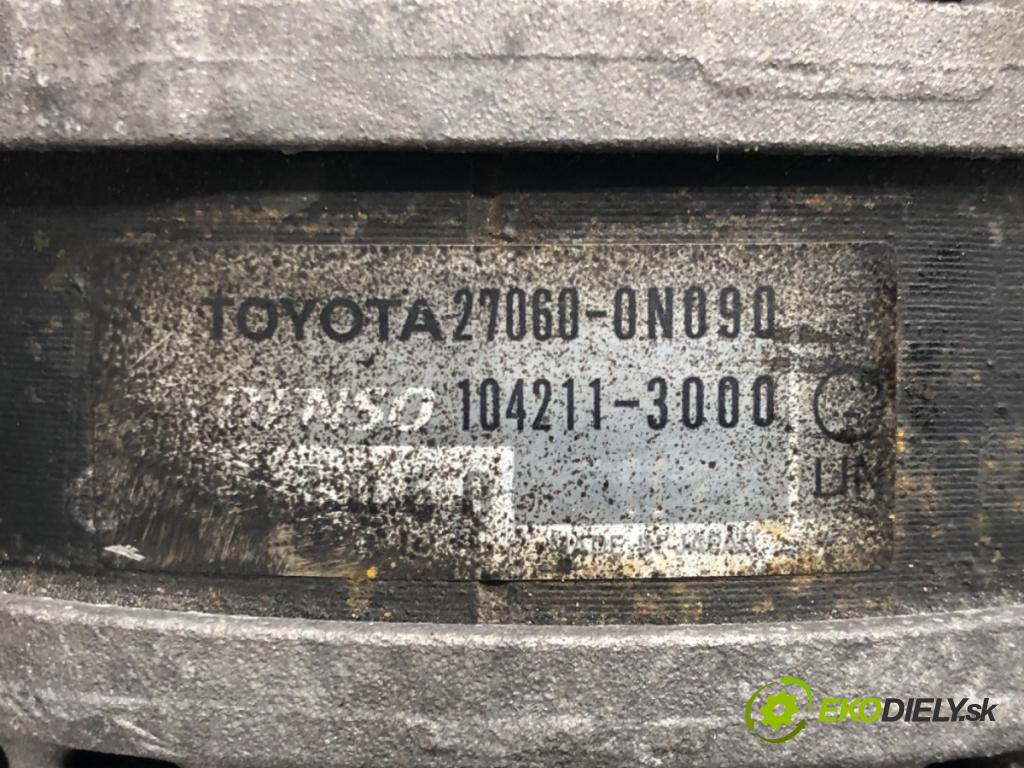 TOYOTA YARIS (_P13_) 2010 - 2022    1.4 D (NLP130_) 66 kW [90 KM] olej napędowy 2011 - 2022  Alternátor 27060-0N090 (Alternátory)