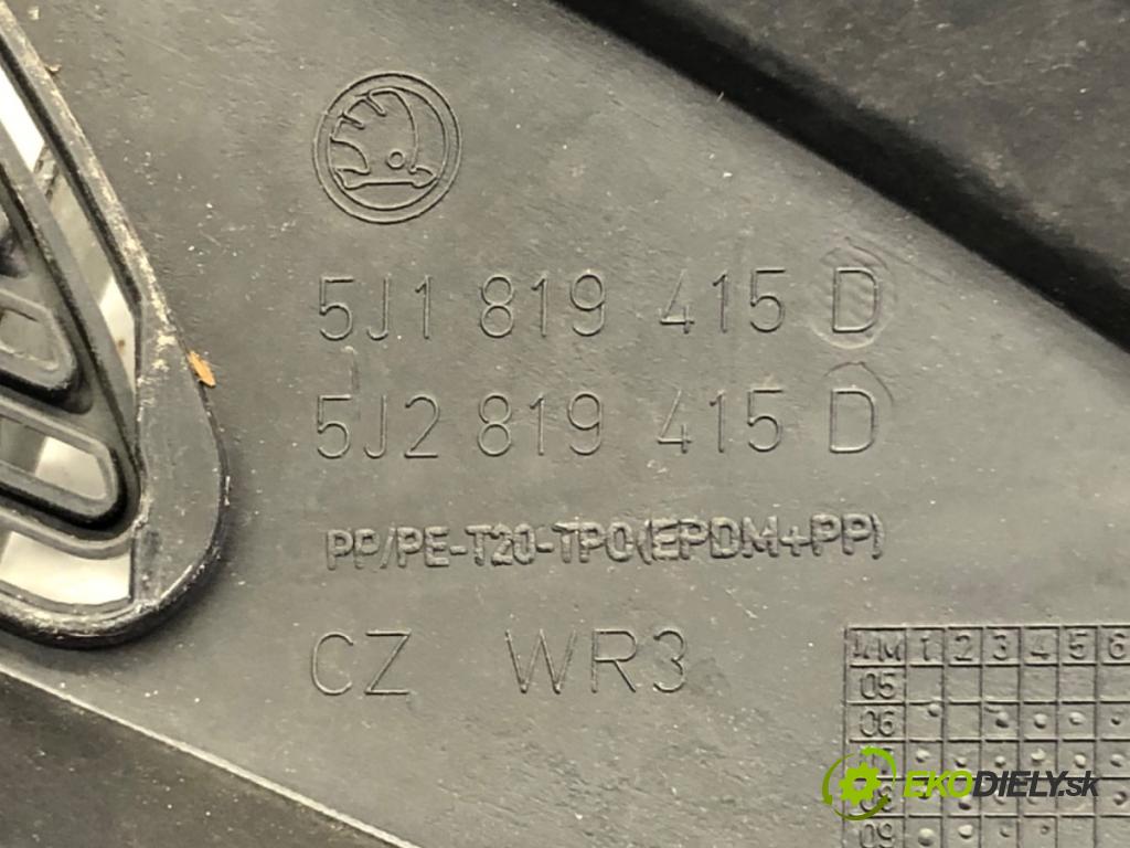 SKODA ROOMSTER Praktik (5J) 2007 - 2015    1.4 63 kW [86 KM] benzyna 2007 - 2015  Torpédo, plast pod čelné okno 5J1819415D (Torpéda)