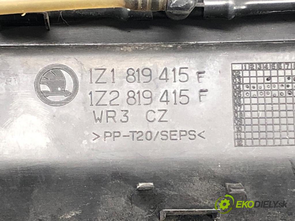 SKODA OCTAVIA II (1Z3) 2004 - 2013    1.9 TDI 77 kW [105 KM] olej napędowy 2004 - 2010  Torpédo, plast pod čelné okno 1Z1819415F (Torpéda)