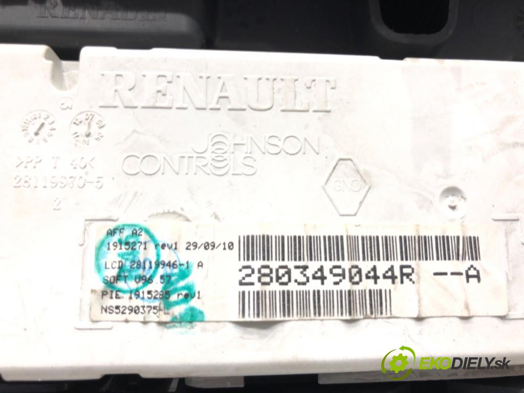 RENAULT MEGANE III liftback (BZ0/1_, B3_) 2008 - 2022    1.6 16V (BZ1B, BZ1H) 81 kW [110 KM] benzyna 2008 - 2022  Dislpej 280349044R (Prístrojové dosky, displeje)