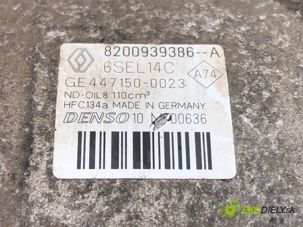 RENAULT MEGANE III liftback (BZ0/1_, B3_) 2008 - 2022    1.6 16V (BZ1B, BZ1H) 81 kW [110 KM] benzyna 2008 - 2022  kompresor klimatizace 8200939386A (Kompresory)