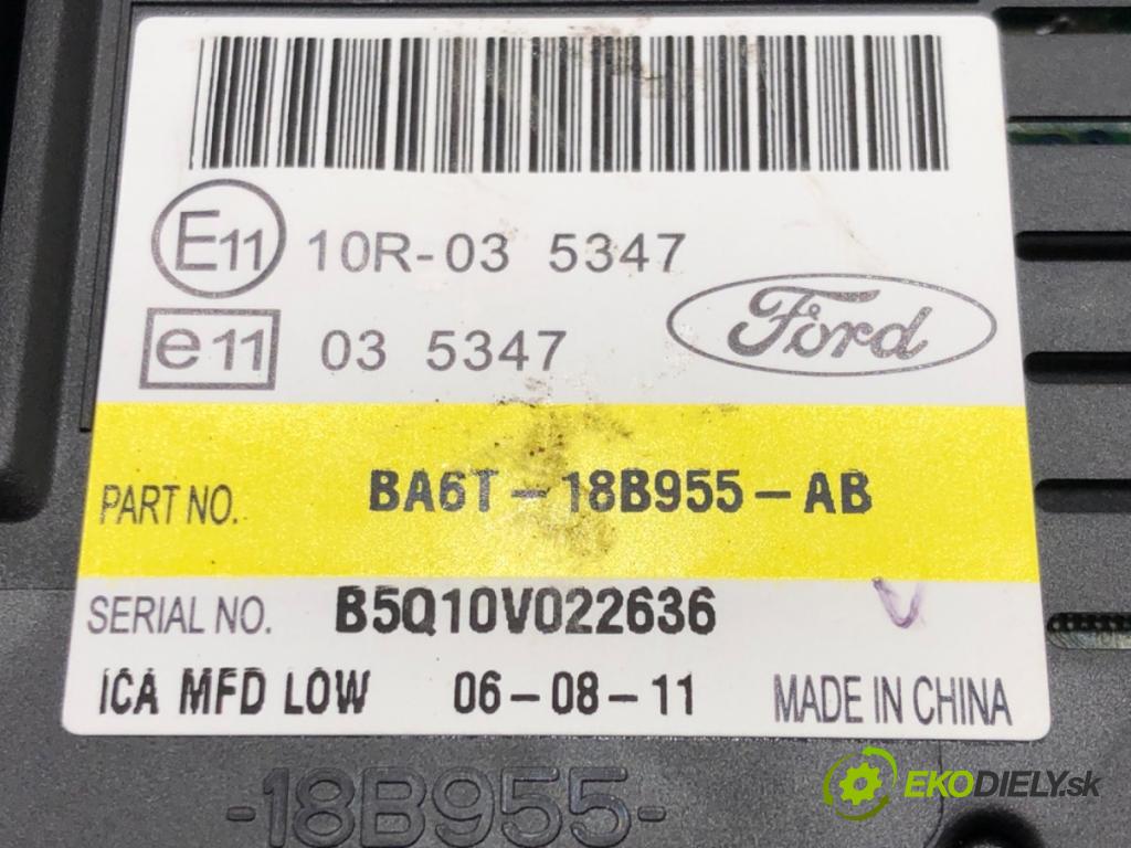 FORD FIESTA VI (CB1, CCN) 2008 - 2022    1.4 TDCi 50 kW [68 KM] olej napędowy 2009 - 2012  Dislpej BA6T-18B955-AB (Prístrojové dosky, displeje)
