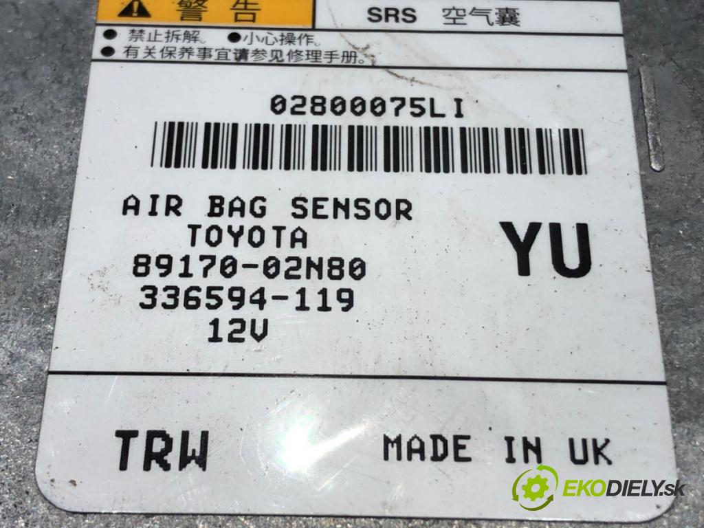 TOYOTA COROLLA sedan (_E21_) 2019 - 2022    1.8 VVTi Hybrid (ZWE211, MZEA12) 72 kW [98 KM] Hybryda silnik benzynowy / elektryczny 2019 - 2022  senzor airbag 89170-02N80 (Snímače)