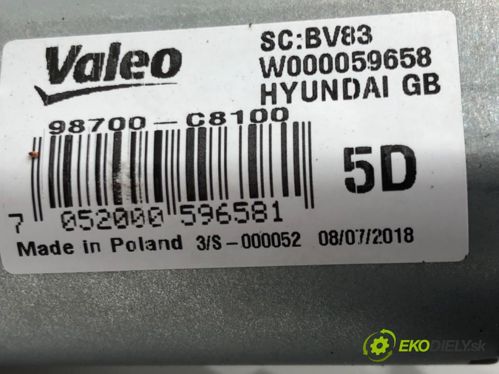 HYUNDAI i20 II (GB, IB) 2014 - 2022    1.2 62 kW [84 KM] benzyna 2014 - 2022  Motor stieračov zad 98700-C8100