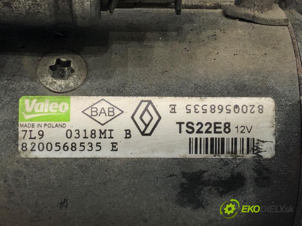 RENAULT LAGUNA III (BT0/1) 2007 - 2015    2.0 dCi (BT01, BT08, BT09, BT0E, BT0K, BT12, BT1C, BT1D,... 110 kW [150 KM] olej napędowy 2007 - 20  Štartér 8200568535E (Štartéry)