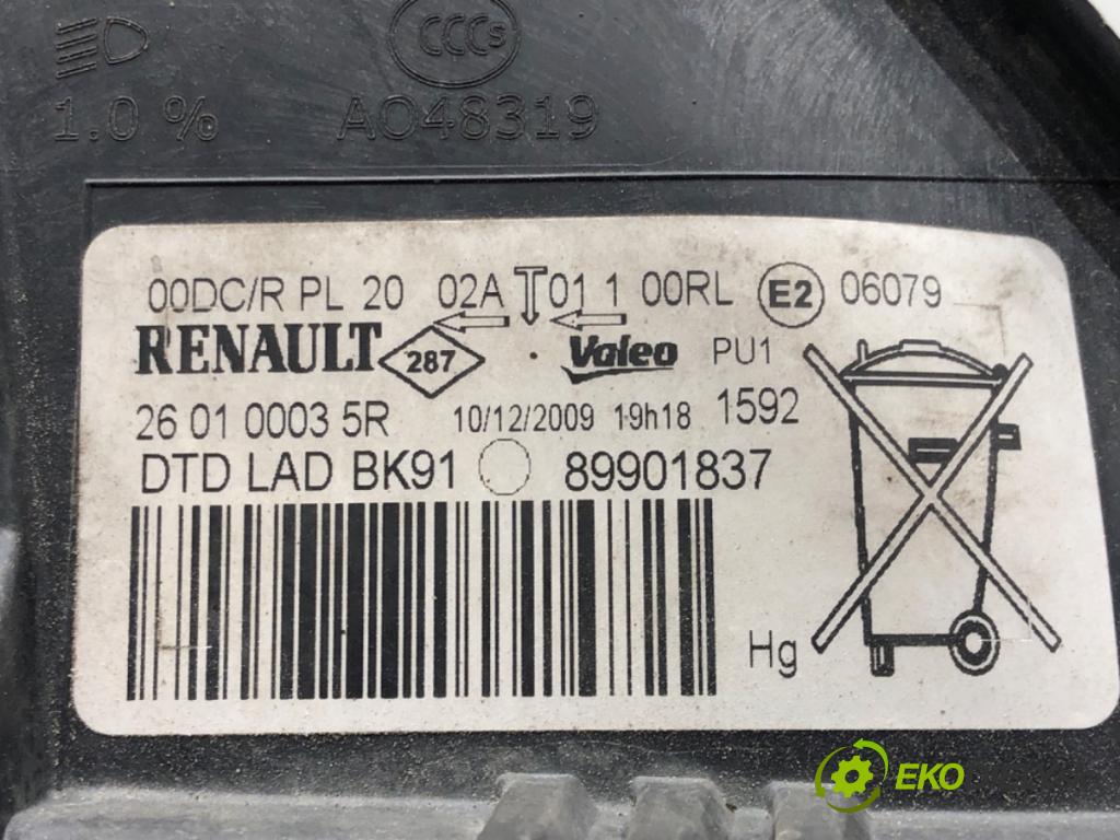 RENAULT LAGUNA III (BT0/1) 2007 - 2015    2.0 dCi (BT01, BT08, BT09, BT0E, BT0K, BT12, BT1C, BT1D,... 110 kW [150 KM] olej napędowy 2007 - 20  Svetlomet pravy predný XENON 260100035R