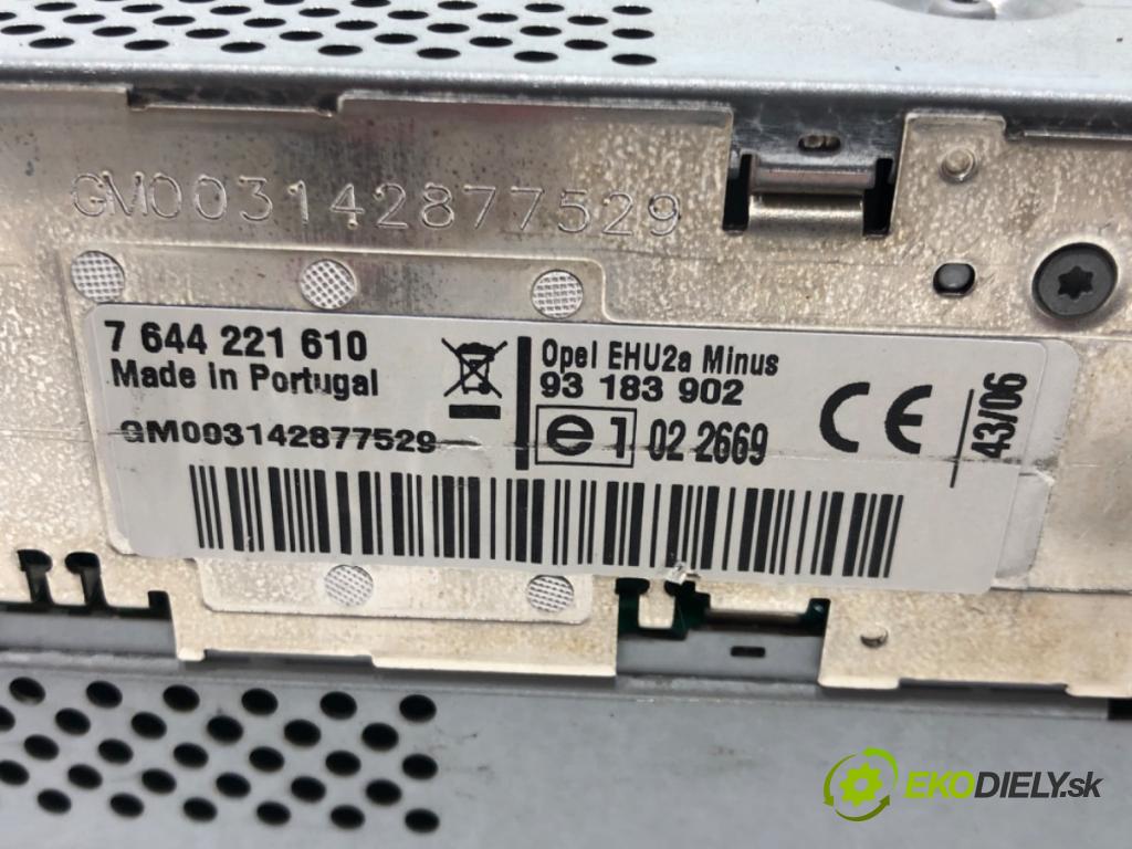 OPEL ASTRA H Kombi (A04) 2004 - 2014    1.4 (L35) 66 kW [90 KM] benzyna 2004 - 2010  RADIO 93183902 (Audio zariadenia)