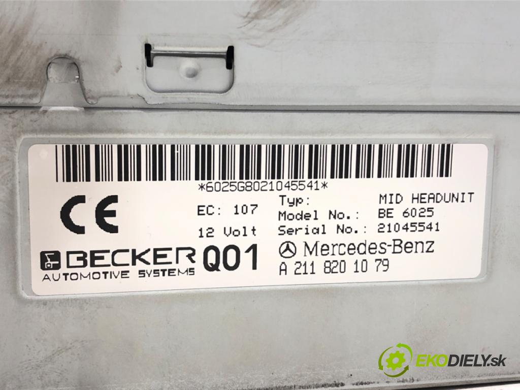 MERCEDES-BENZ KLASA E (W211) 2002 - 2009    E 270 CDI (211.016) 130 kW [177 KM] olej napędowy 2002 - 2008  RADIO A2118201079 (Audio zariadenia)