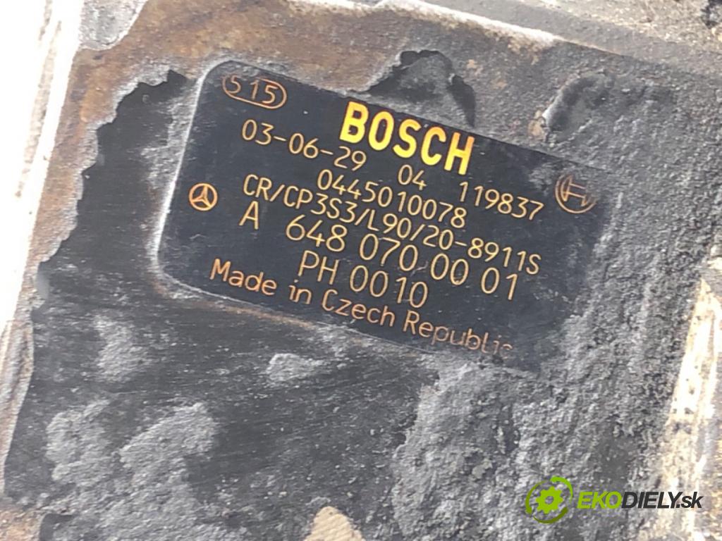 MERCEDES-BENZ KLASA E (W211) 2002 - 2009    E 270 CDI (211.016) 130 kW [177 KM] olej napędowy 2002 - 2008  Pumpa vstrekovacia A6480700001 (Vstrekovacie čerpadlá)